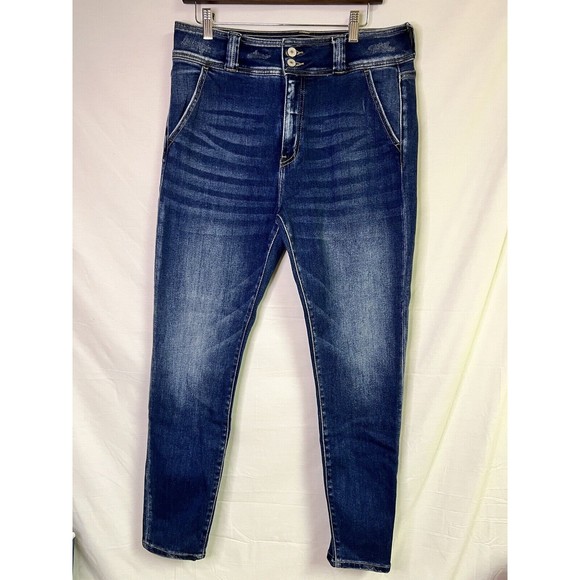 SkinnyJeans Denim - KanCan Felicia Double Button Skinny Jeans Medium Wash High Rise Size 15/31